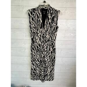 Arden B. Black/tan animal print below the knee dress Size medium